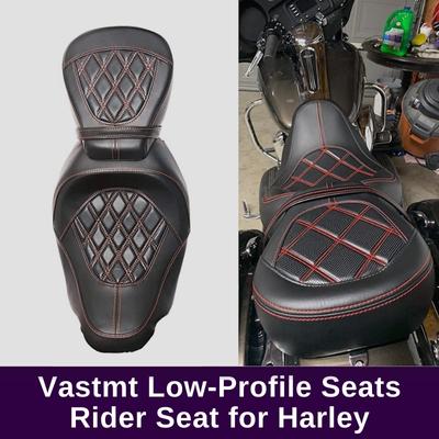 Vastmt Low-Profile Seats Rider Seat for Harley